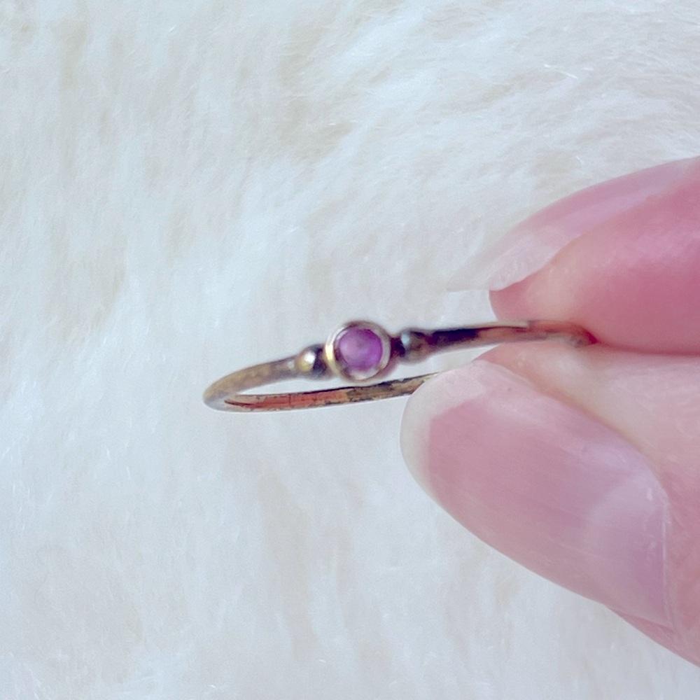 Leah Alexandra Pink Sapphire Good Plated 3 Ring Set. - Picture 5 of 6